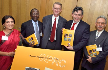 Aasha Kapur Mehta, Charles Lwanga-Ntale, Hilary Benn MP, Gordon Brown MP, David Hulme (c) Sion Touhig